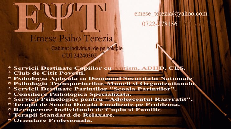 CABINET INDIVIDUAL DE PSIHOLOGIE TEREZIA EMESE GUBRANSZKI, TIMIȘOARA